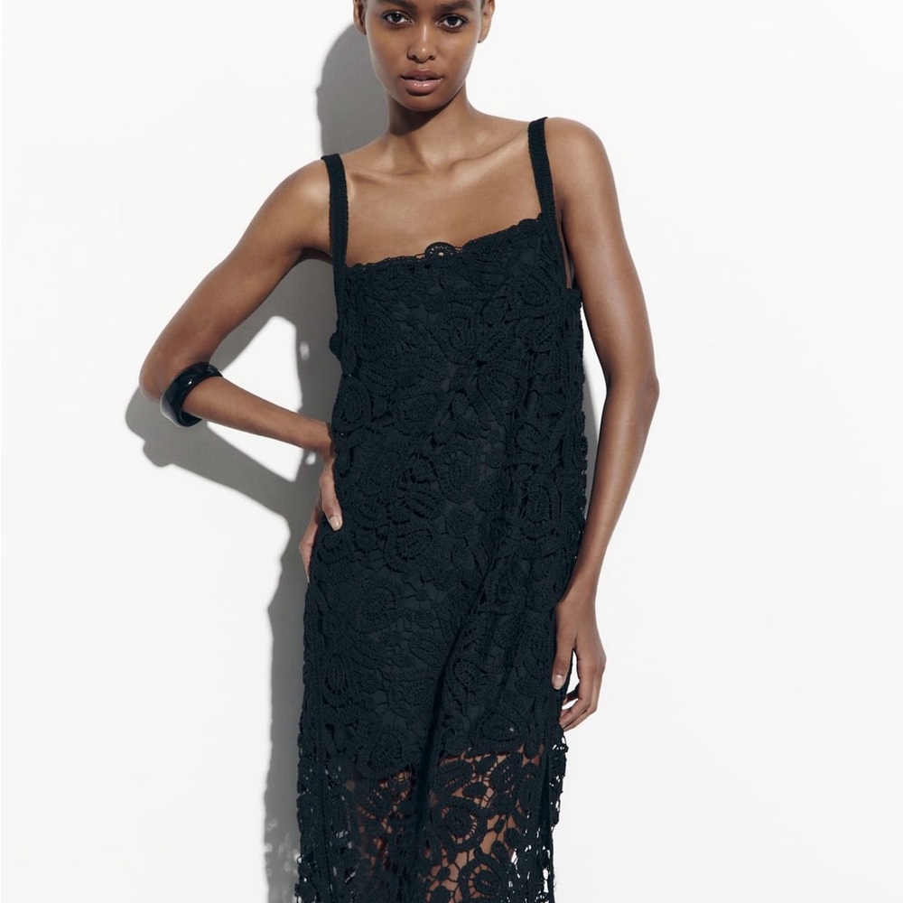 Elegant Black Lace Dress ZARA NWT